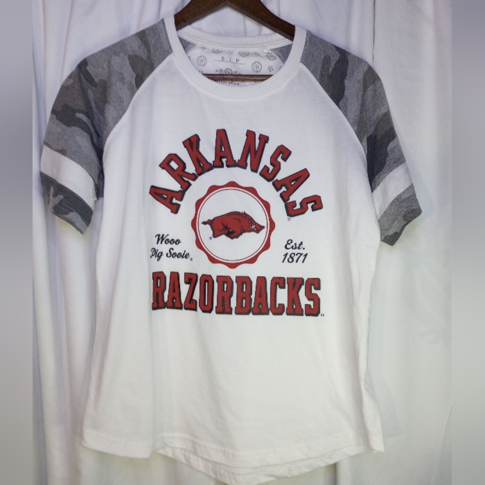 Small Arkansas Razorbacks Gray Camo Football Sport Three Square By Royce Apparel